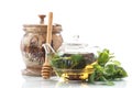 Tea with honey and mint Royalty Free Stock Photo