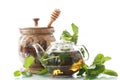 Tea with honey and mint Royalty Free Stock Photo
