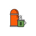 tea, hot, travel, alpinist line icon on white background. Elements of mountaineering icon. Can be used for web, logo