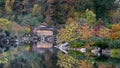 Tea house in Japanese garden inside Frederik Meijer gardens ,Grand rapids, Michigan Royalty Free Stock Photo