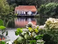 The Tea House on the Lake reflecting in the lake waters