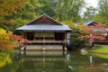 Tea house reflecting in pond in Japanese Garden Royalty Free Stock Photo