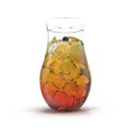Tea with ice in a pitcher. Jug full of iced tea with lemon on white. 3D illustration Royalty Free Stock Photo