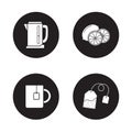 Tea icons set. Black Royalty Free Stock Photo