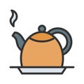 Tea Kettel Icon Image. Royalty Free Stock Photo