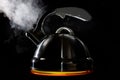 Tea kettle with boiling water Royalty Free Stock Photo