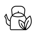 Tea kettle icon. Teapot style sign. Kettle outline vector pictogram. Naturopathy Therapy Vector Line Icon. Naturopathy Medication