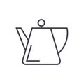 Tea kettle, spot vector line icon, sign, illustration on background, editable strokes Royalty Free Stock Photo