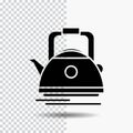 Tea, kettle, teapot, camping, pot Glyph Icon on Transparent Background. Black Icon Royalty Free Stock Photo