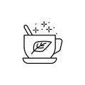 Tea leaf green tea icon. Simple line, outline vector of diet icons for ui and ux, website or mobile application Royalty Free Stock Photo