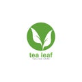 tea leaf logo vector icon illustration Royalty Free Stock Photo