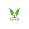 tea leaf logo vector icon illustration Royalty Free Stock Photo