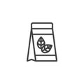 Tea leaves packaging line icon