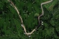 Tea leaves plantation with a road at morning time Royalty Free Stock Photo