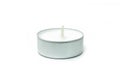 Tea light candle on white background Royalty Free Stock Photo