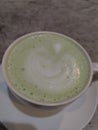 Tea macha latte art