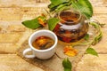 Tea made from fresh marigold flowers Royalty Free Stock Photo