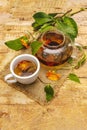 Tea made from fresh marigold flowers Royalty Free Stock Photo