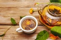 Tea made from fresh marigold flowers Royalty Free Stock Photo
