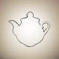 Tea maker Kitchen sign. Vector. Brush drawed black icon at light