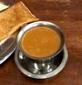 Tea Masala with Cow Milk and dosa and coconut chutney