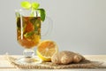 Tea with mint, lemon and ginger