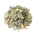 Tea mix of currants, mint, lemongrass, barberry and green peel of an orange. Royalty Free Stock Photo