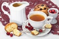 Tea, muffins and fresh cranberries