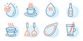 Tea mug, Coffee cup and Tea cup icons set. Hot water, Cooking cutlery and Beer signs. Vector Royalty Free Stock Photo