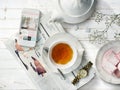 Tea Newspaper Watch Information Simple Relax Concept Royalty Free Stock Photo