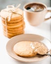 Tea party with biscuits and nut paste Royalty Free Stock Photo