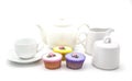 Tea party with cup cakes Royalty Free Stock Photo