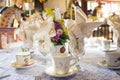 Tea Party Place Setting For Wedding Reception Tables Royalty Free Stock Photo