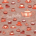 Tea party. Seamless pattern Royalty Free Stock Photo