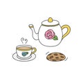 Tea set party vector illustration icons Royalty Free Stock Photo