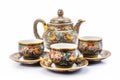Tea party set oriental glass. Generate Ai Royalty Free Stock Photo