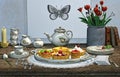 Tea and Pastries 3D CG