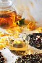 Tea with the petals of roses Royalty Free Stock Photo