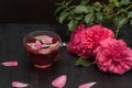 Tea with petals of roses Royalty Free Stock Photo