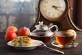 Tea with piece of applepie Royalty Free Stock Photo