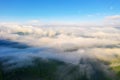 Tea Plantations at Cameron Highlands Malaysia. Sunrise in early morning with fog. Royalty Free Stock Photo