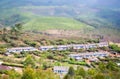 Houses in the middle of a tea plantation Royalty Free Stock Photo