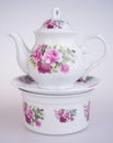 tea pot or ceramic teapot on background. Royalty Free Stock Photo