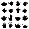 Tea pot icons set Royalty Free Stock Photo