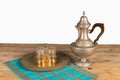 Tea pot and Moroccan glasses Royalty Free Stock Photo