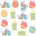 Tea pot seamless pattern vector. It is located in swatch menu Royalty Free Stock Photo