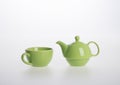 Tea pot set or Porcelain tea pot and cup on background. Royalty Free Stock Photo