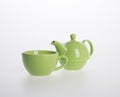 Tea pot set or Porcelain tea pot and cup on background. Royalty Free Stock Photo