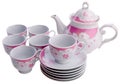 Tea pot set, Porcelain tea pot and cup on background Royalty Free Stock Photo