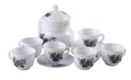 Tea pot set, Porcelain tea pot and cup on white background. Royalty Free Stock Photo